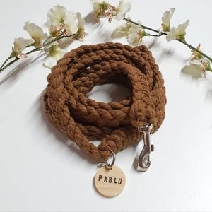 🐶 5 for $15 * Pablo Coffee Brown Macrame Cord Braided Dog Leash
